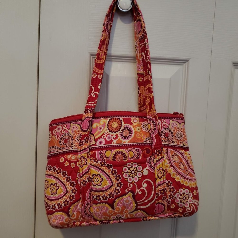 Vera Bradley Red Paisley Quilted Tote